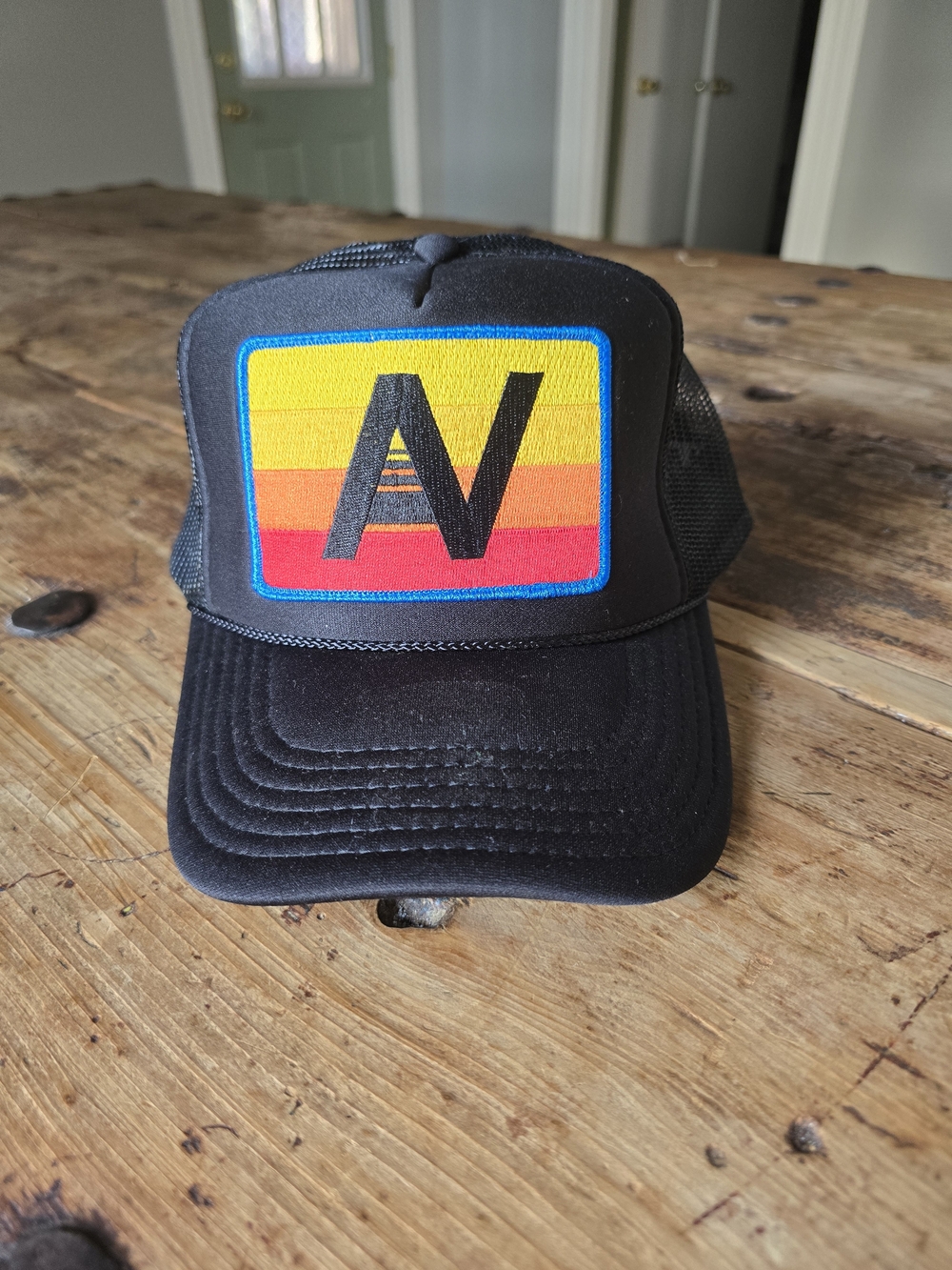 Aviator Nation  Black Trucker Hat with Sunset Patch NWOT